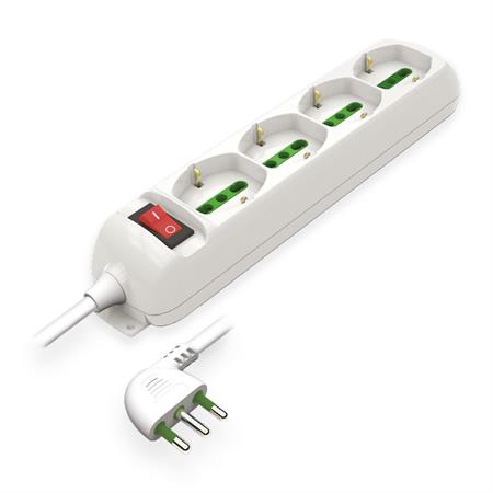 Multipresa 4 Posti Serie STANDARD universale+interruttore con cavo 3mt Spina 16A