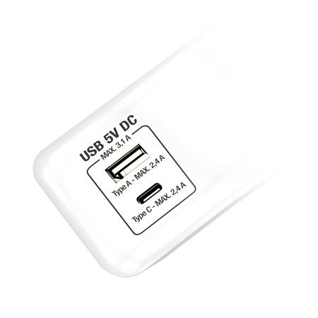 Multipresa 3 Posti CHARGER USB universale+USB/TYPE con interruttore cavo e spina