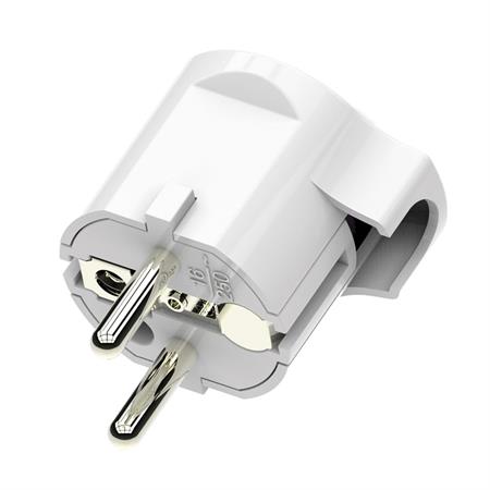 Spina SCHUKO FR/DE 16A+T con spina Salvaspazio Colore Bianco