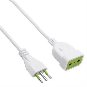 Prolunga 5mt Spina 16A+T / Presa Bipasso Colore Bianco