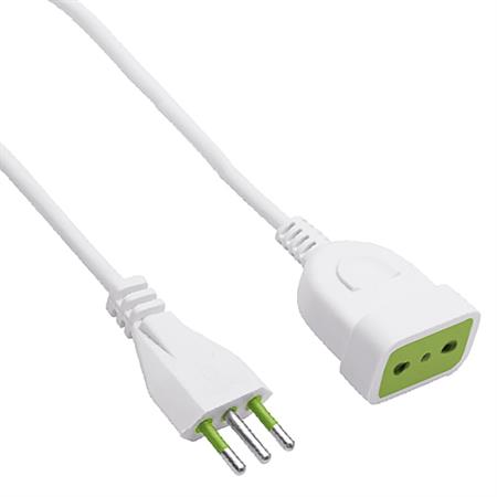 Prolunga 5mt Spina 16A+T / Presa Bipasso Colore Bianco