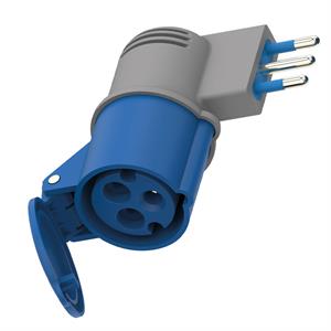 Adattatore Industriale Spina 16A presa CEE 16A+T 230V Colore Grigio/Blu