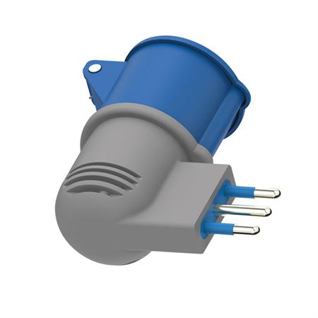 Adattatore Industriale Spina 16A presa CEE 16A+T 230V Colore Grigio/Blu