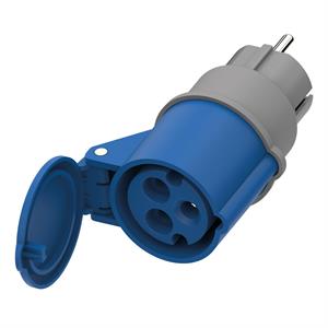 Adattatore Industriale Spina FR/DE SCHUKO 16A presa CEE 16A+T 230V Colore Grigio