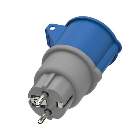 Adattatore Industriale Spina FR/DE SCHUKO 16A presa CEE 16A+T 230V Colore Grigio