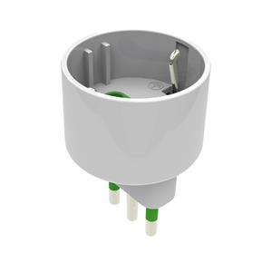 Adattatore SCHUKO 10A+T con spina Centrale Colore Bianco