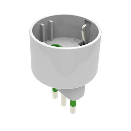 Adattatore SCHUKO 10A+T con spina Centrale Colore Bianco