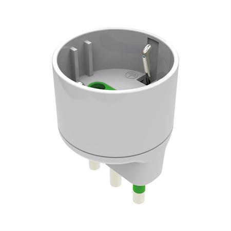 Adattatore SCHUKO 16A+T con spina Centrale Colore Bianco