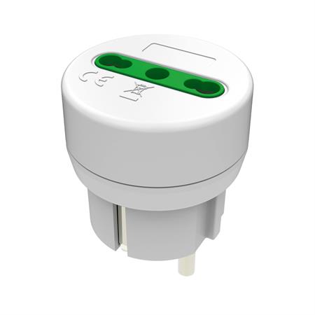 Adattatore Bipasso 10/16A+T con spina SCHUKO Colore Bianco