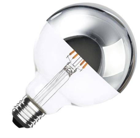 LED FILO G95 CUPOLA ARGENTATA 6W E27 2200K