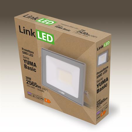 Proiettore YUMA BASIC 30W SMD 6500K IP65 Colore Grigio