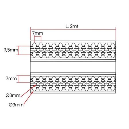Profilo da incasso Trimless in alluminio con schermo opale 2m